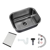 Tarja de Acero Inoxidable más Kit de Instalación y Escurridor