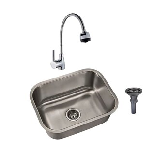 Foto 1 | Foto 1 | Meer Faucets By Cnx | Tarja De Acero Inoxidable + Mezcladora De Cuello Flexible Cromada En Acero Inoxidable, Incluye Canastilla