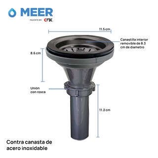 Foto 2 | Foto 2 | Contra Canasta CNX Gris con Tubo para Tarja