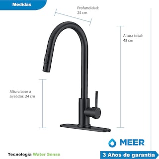 Foto 7 | Foto 7 | Meer Faucets By Cnx | Fregadero Para Cocina Con Escurridero Derecho De Acero Inoxidable, Mezcladora Y Accesorios De Instalación