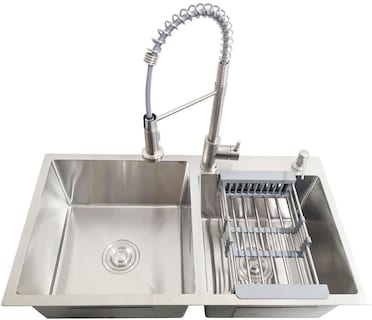 Foto 1 | Foto 1 | Cnx Set De Tarja Doble De Empotrar Con Mezcladora, Acero Inox Con Accesorios