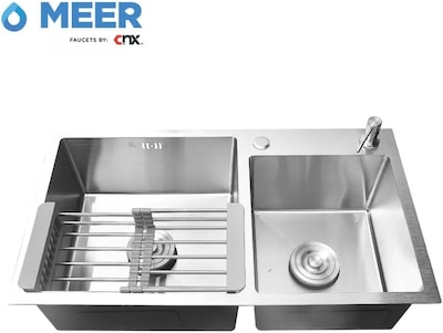 Foto 2 | Foto 2 | Cnx Set De Tarja Doble De Empotrar Con Mezcladora, Acero Inox Con Accesorios