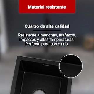 Foto 4 | Foto 4 | Tarja De Cuarzo Maxims 46x41 Cm Negro Mate Submontar O Empotrar