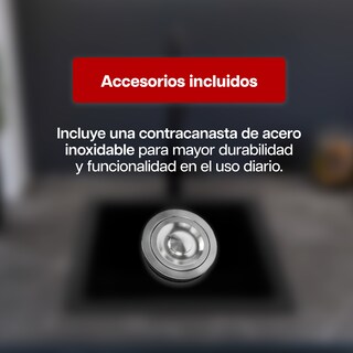 Foto 5 | Foto 5 | Tarja De Cuarzo Maxims 46x41 Cm Negro Mate Submontar O Empotrar