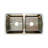 Fregadero Tarja Para Cocina Submontar Doble Acero Inoxidable Cal. 22 Cuadrada