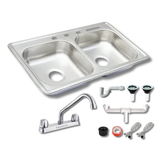 Foto 1 | Foto 1 | Fregadero Tarja Tina Doble Sobreponer Acero Inox 84x48 C/kit