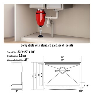 Foto 7 | Foto 7 | Fregadero De Cocina Farmhouse Vevor, 84 Cm, Acero Inoxidable 304, Con Acc - Venta Internacional.