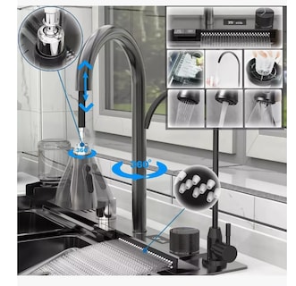 Foto 5 | Foto 5 | Fregadero Premium De Cocina De Acero Inoxidable 304 Con Accesorios De Instalacion 75 Cm X 45 Cm X 22 Cmnegro
