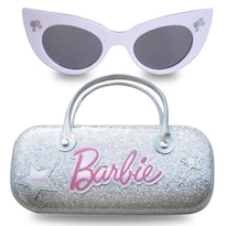 Gafas De Sol Barbie Con Forma De Ojo De Gato Para Niña, Con Asa, Funda Rígida Plateada - Venta Internacional.