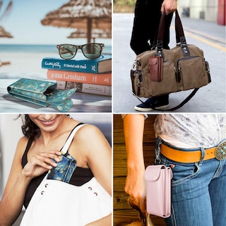 Foto 6 | Foto 6 | Funda Doble para Gafas Fintie Multicolor de Piel Vegana con Gancho - Venta Internacional