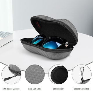 Foto 2 | Foto 2 | Funda para Gafas De Sol Fintie Hard Eva Shell A Prueba De Golpes Gris Oscuro - Venta Internacional