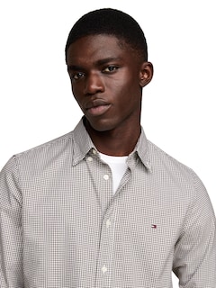 Foto 2 | Foto 2 | Camisa Tommy Hilfiger De Popelina Micro A Cuadros, Corte Regular, Para Hombre - Venta Internacional.