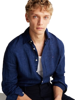 Foto 2 | Foto 2 | Camisa Tommy Hilfiger De Lino Teñido Con Pigmentos Para Hombre, Corte Regular - Venta Internacional.