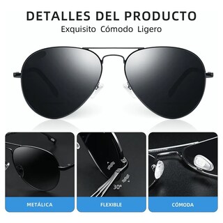 Foto 3 | Foto 3 | Lentes De Sol Polarizadas Para Hombre Uv400v Eo Safe Imports Esi-19744 Negro