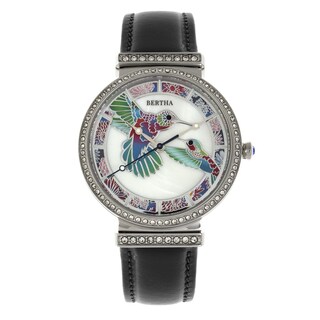 Foto 1 | Foto 1 | Reloj Bertha Courtney Con Esfera De Ópalo Y Correa De Piel Color Rosa Intenso