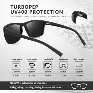 Foto 5 | Foto 5 | Gafas De Sol Turbopep Cuadradas Polarizadas Ligeras Uv400 - Venta Internacional.
