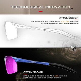 Foto 6 | Foto 6 | Gafas De Sol Attcl Fashion Sports Polarizadas Para Hombre 8177azul-purple - Venta Internacional.