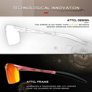 Foto 6 | Foto 6 | Gafas De Sol Attcl Fashion Sports Polarizadas Para Hombre 8177 Naranja-rojo - Venta Internacional.