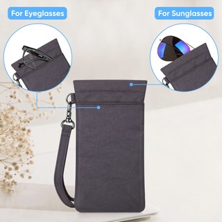 Foto 3 | Foto 3 | Funda Para Gafas Fintie Double Con Correa de Transporte color Gris - Venta Internacional