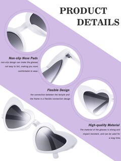 Foto 3 | Foto 3 | Gafas de Sol en Forma de Corazón Flutesan Blancas para Despedida de Soltera 15 Piezas - Venta Internacional