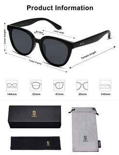 Foto 5 | Foto 5 | Gafas de Sol Sojos Sj2175 Redondas Polarizadas Negro/gris para Mujer - Venta Internacional