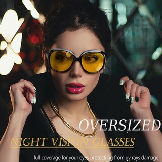 Foto 3 | Foto 3 | Gafas De Sol Joopin Trendy Oversized Negras Para Mujer Con Visión Nocturna - Venta Internacional