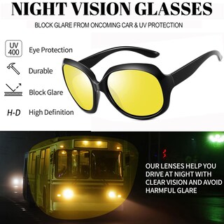 Foto 5 | Foto 5 | Gafas De Sol Joopin Trendy Oversized Negras Para Mujer Con Visión Nocturna - Venta Internacional