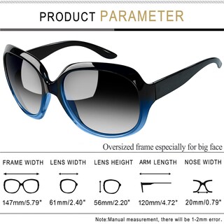 Foto 4 | Foto 4 | Gafas de Sol Joopin Polarized Blue Oversized para Mujer - Venta Internacional