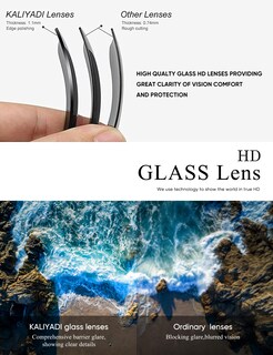 Foto 4 | Foto 4 | Gafas de Sol Kaliyadi con Lentes de Vidrio Semisin Montura Que Bloquean Los Rayos Uv - Venta Internacional