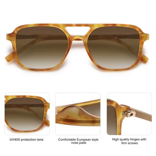 Foto 4 | Foto 4 | Gafas De Sol Sojos Retro Aviator Sj2202 Con Montura En Forma De Tortuga Amarilla - Venta Internacional.