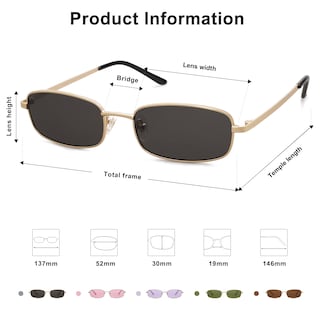 Foto 4 | Foto 4 | Gafas De Sol Sojos Y2k Rectángulo Estrecho Sj1187 Dorado/gris Uv400 - Venta Internacional.