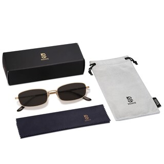 Foto 5 | Foto 5 | Gafas De Sol Sojos Y2k Rectángulo Estrecho Sj1187 Dorado/gris Uv400 - Venta Internacional.