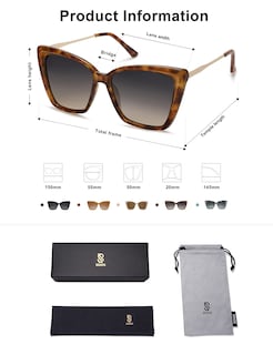 Foto 5 | Foto 5 | Gafas De Sol Sojos Sj2206 Trendy Polarizadas De Gran Tamaño Para Mujer - Venta Internacional.