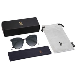 Foto 6 | Foto 6 | Gafas de Sol Redondas SOJOS SJ2057 Negro Mármol/Grises con Protección UV400 - Venta Internacional