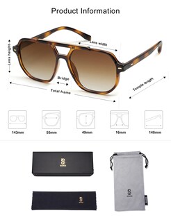 Foto 5 | Foto 5 | Gafas de Sol Sojos Retro Aviator Polarized Sj2283 Marrón - Venta Internacional