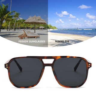 Foto 2 | Foto 2 | Gafas De Sol Feisedy Retro Square Aviator 70s Uv400 B2835 - Venta Internacional.