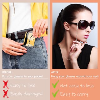 Foto 5 | Foto 5 | Eyeglass Chains Frienda, 6 Unidades, Con Soporte Para Cadenas - Venta Internacional.
