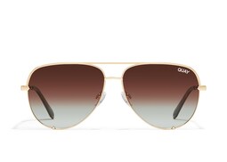 Gafas De Sol Quay High Key, Extra Grandes, Color Aviador, Color Dorado, Polarizadas - Venta Internacional.