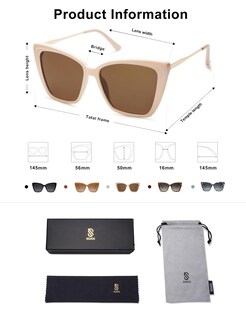 Foto 5 | Foto 5 | Gafas De Sol Sojos Sj2206, Modernas, Polarizadas, Con Montura Blanca Para Mujer - Venta Internacional.