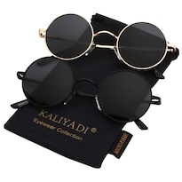 Gafas De Sol Kaliyadi Redondas Polarizadas De Metal Uv400 De 47 Mm (paquete De 2) - Venta Internacional.