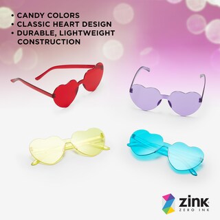 Foto 3 | Foto 3 | Gafas De Sol Zink Colorful Heart Sin Montura En Forma De Corazón X6 - Venta Internacional.