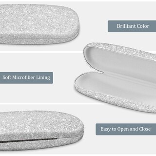 Foto 5 | Foto 5 | Funda Para Gafas Fintie, Rígida, Portátil, Con Purpurina, Plateada - Venta Internacional.