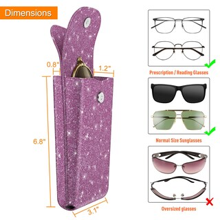 Foto 2 | Foto 2 | Funda Doble Para Gafas Fintie Portátil De Piel Vegana, Color Morado - Venta Internacional.
