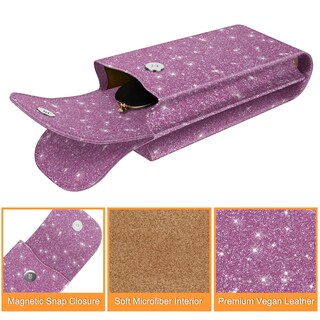 Foto 3 | Foto 3 | Funda Doble Para Gafas Fintie Portátil De Piel Vegana, Color Morado - Venta Internacional.