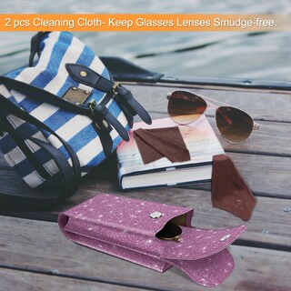 Foto 6 | Foto 6 | Funda Doble Para Gafas Fintie Portátil De Piel Vegana, Color Morado - Venta Internacional.