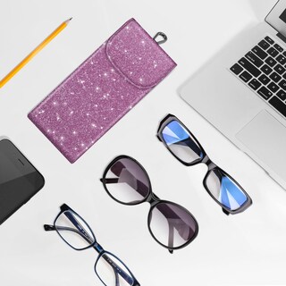 Foto 7 | Foto 7 | Funda Doble Para Gafas Fintie Portátil De Piel Vegana, Color Morado - Venta Internacional.