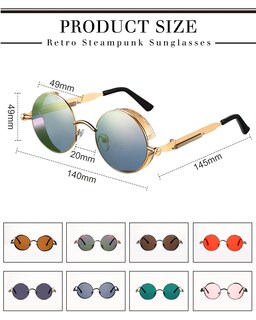 Foto 2 | Foto 2 | Gafas De Sol Steampunk Coume Retro Góticas Con Montura Redonda De Metal - Venta Internacional.