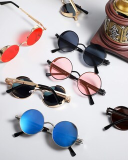 Foto 7 | Foto 7 | Gafas De Sol Steampunk Coume Retro Góticas Con Montura Redonda De Metal - Venta Internacional.