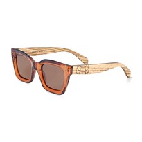 Gafas De Sol Earth Wood Antalya Polarizadas Zebra/marrón - Venta Internacional.