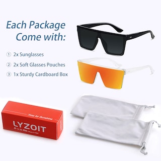 Foto 6 | Foto 6 | Gafas De Sol Lyzoit Cuadradas De Gran Tamaño Sin Montura Uv400 Para Mujeres Y Hombres - Venta Internacional.